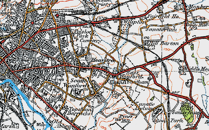 Old map of Heavitree in 1919