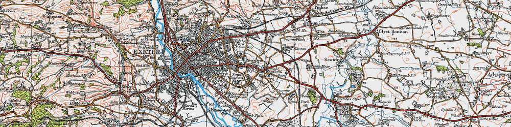 Old map of Heavitree in 1919