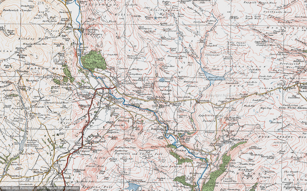 Old Map of Historic Map covering Bolton Haw End in 1925