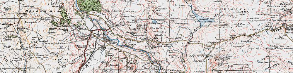 Old map of Hebden in 1925
