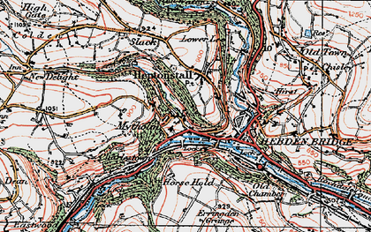 Old map of Hebden Bridge in 1925