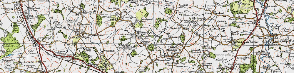 Old map of Benington Ho in 1919
