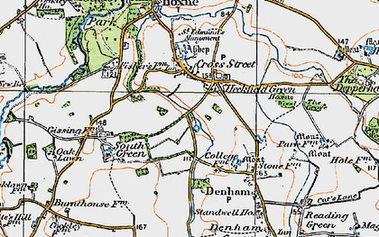 Old map of Heckfield Green in 1921