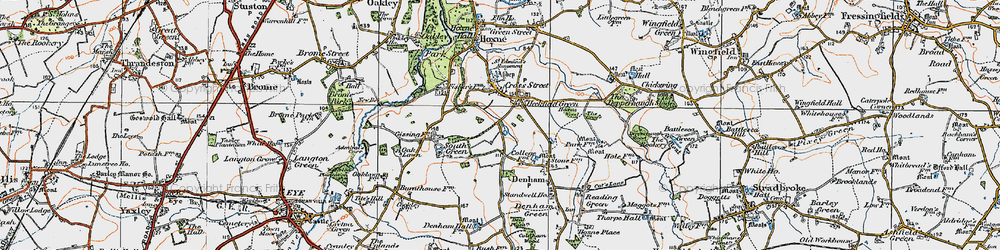 Old map of Heckfield Green in 1921