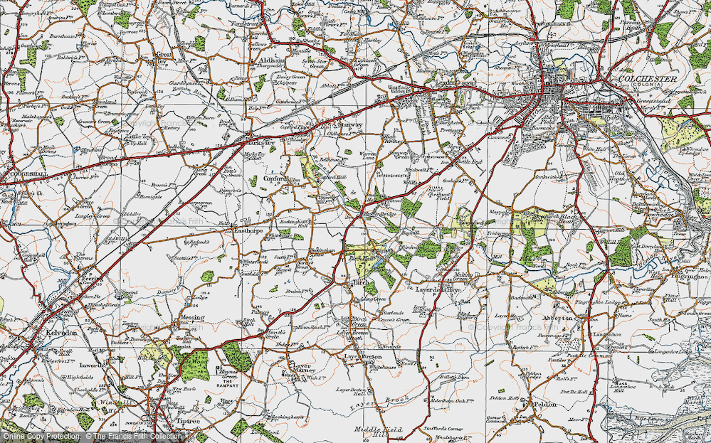 Old Map of Heckfordbridge, 1921 in 1921