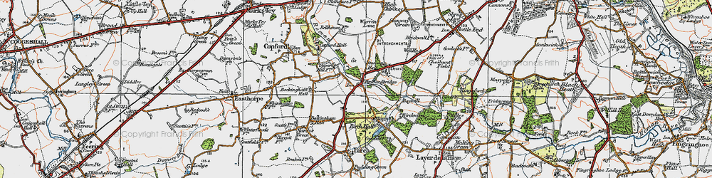 Old map of Heckfordbridge in 1921