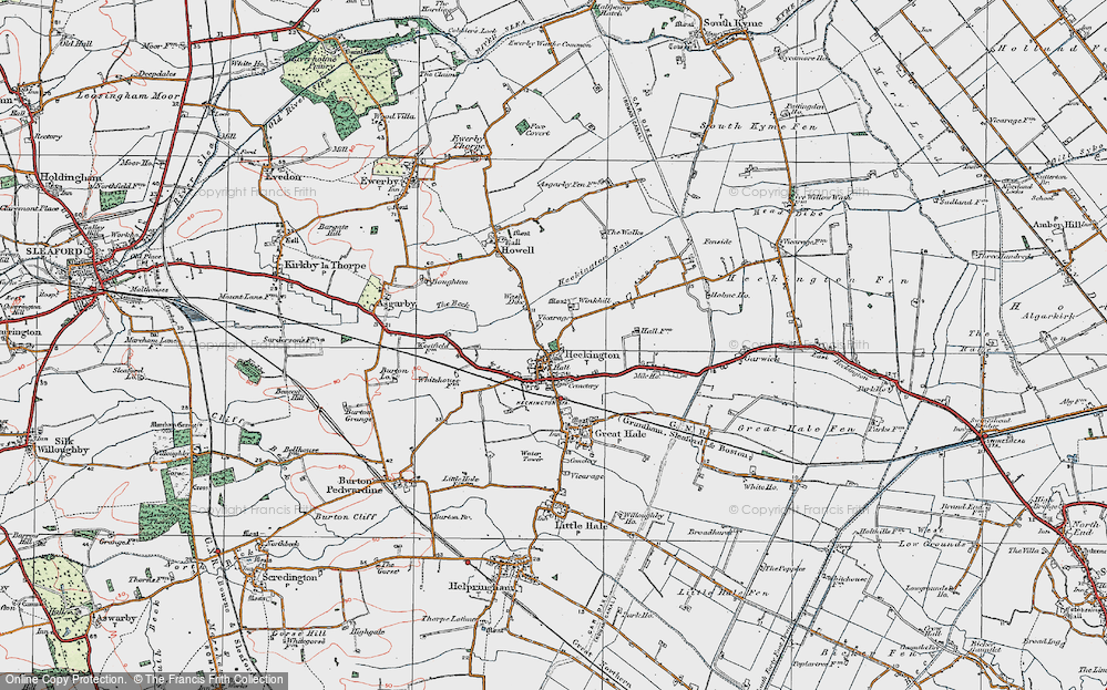 Old Map of Heckington, 1922 in 1922