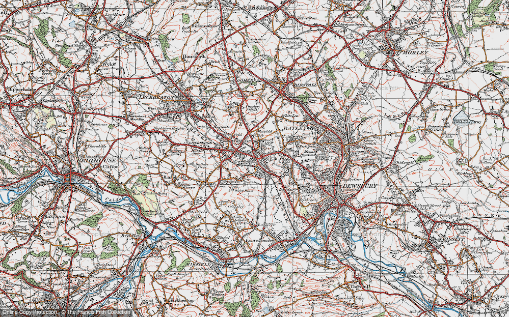 Old Map of Heckmondwike, 1925 in 1925