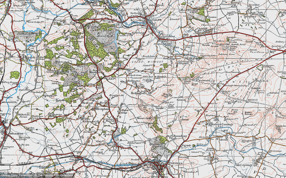 Old Map of Heddington, 1919 in 1919