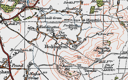 Old map of Heddington in 1919