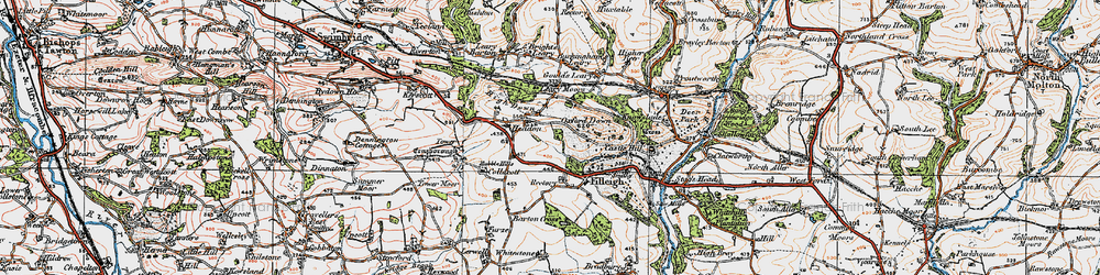 Old map of Heddon in 1919