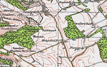 Old map of Hedge End in 1919