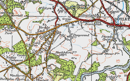 Old map of Hedge End in 1919