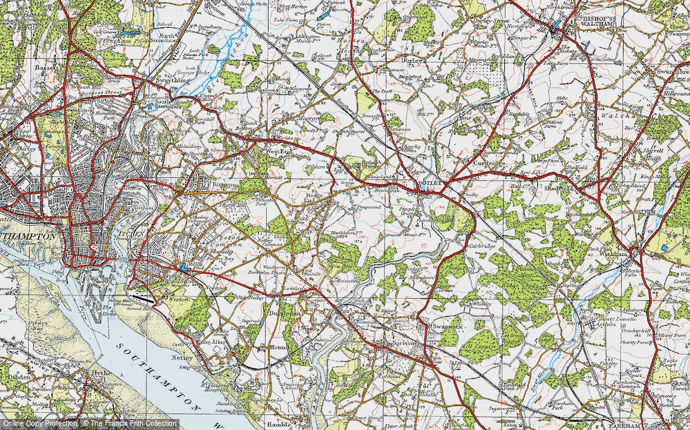 Historic Ordnance Survey Map of Hedge End, 1919