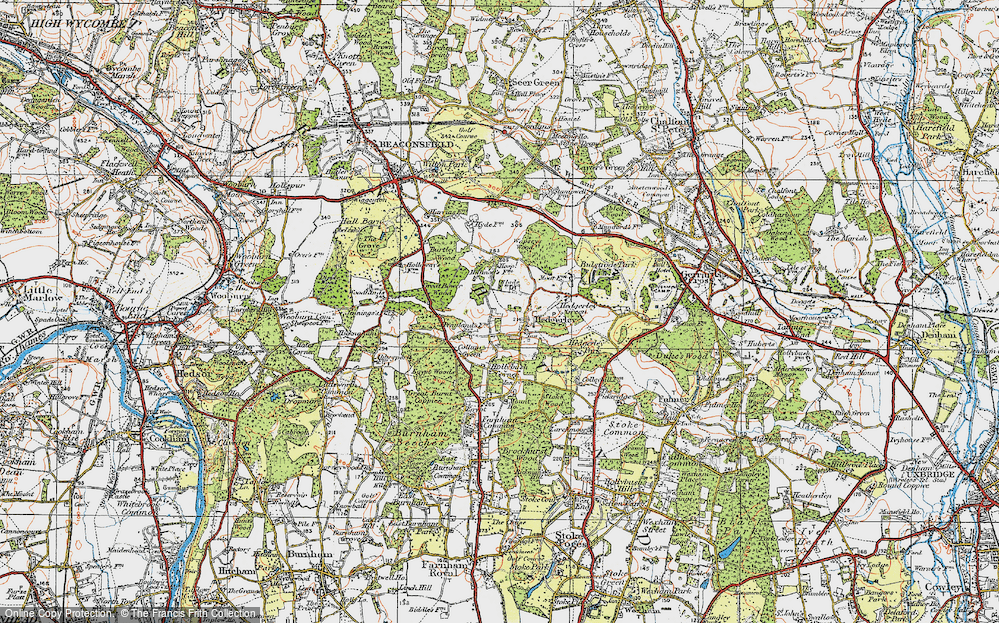 Old Map of Hedgerley, 1920 in 1920