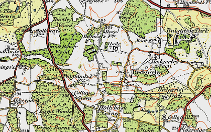 Old map of Bower Wood in 1920
