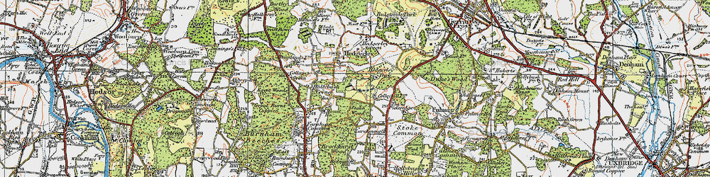 Old map of Hedgerley Hill in 1920