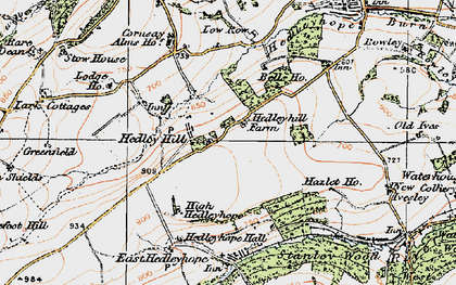 Old map of Hedley Hill in 1925