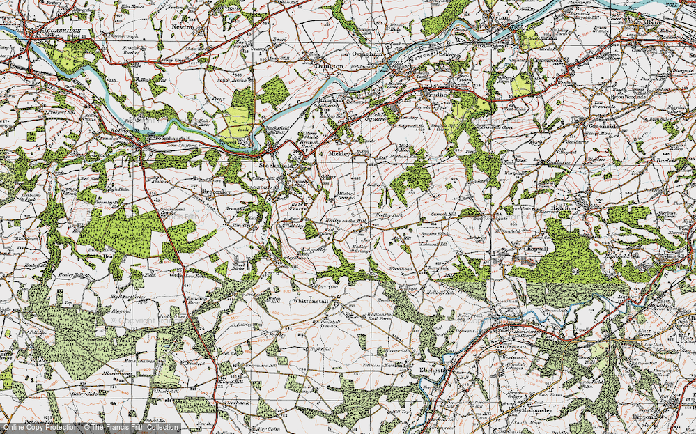 Old Map of Historic Map covering West Riding in 1925