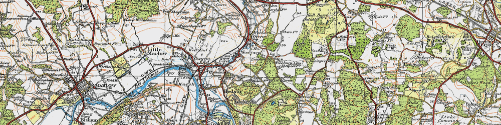 Old map of Hedsor in 1920