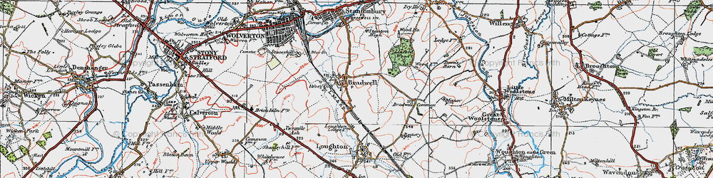 Old map of Heelands in 1919