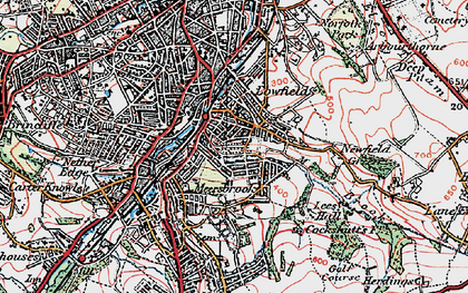 Old map of Heeley in 1923