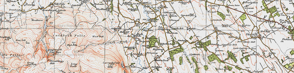 Old map of Heggle Lane in 1925