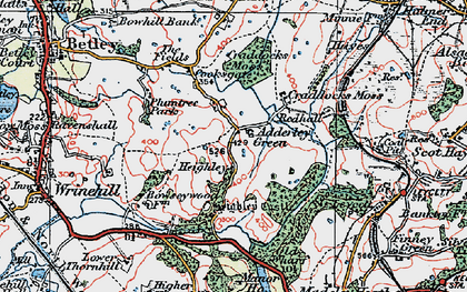 Old map of Adderley Green in 1921