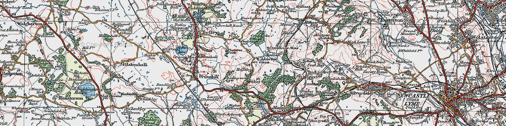 Old map of Adderley Green in 1921