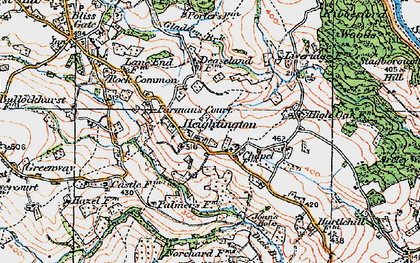 Old map of Heightington in 1920