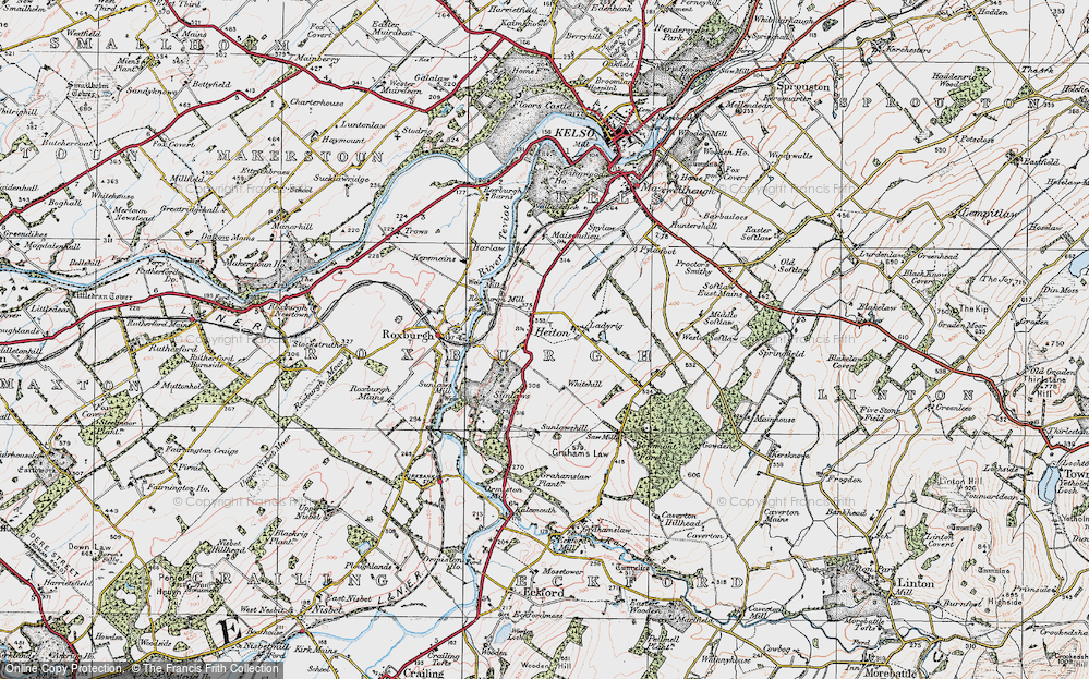 Old Map of Historic Map covering Bowmont Forest in 1926