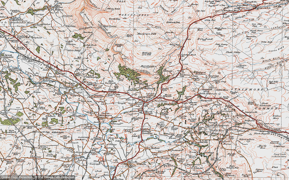 Old Map of Helbeck, 1925 in 1925