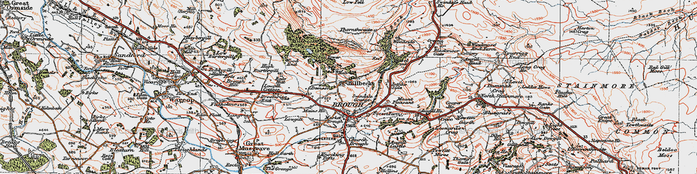 Old map of Helbeck in 1925