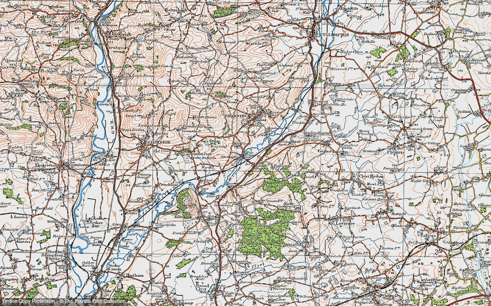 Old Map of Hele, 1919 in 1919