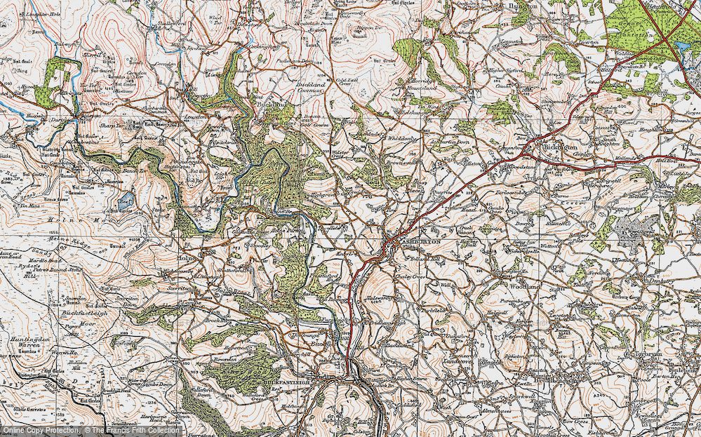 Old Map of Hele, 1919 in 1919