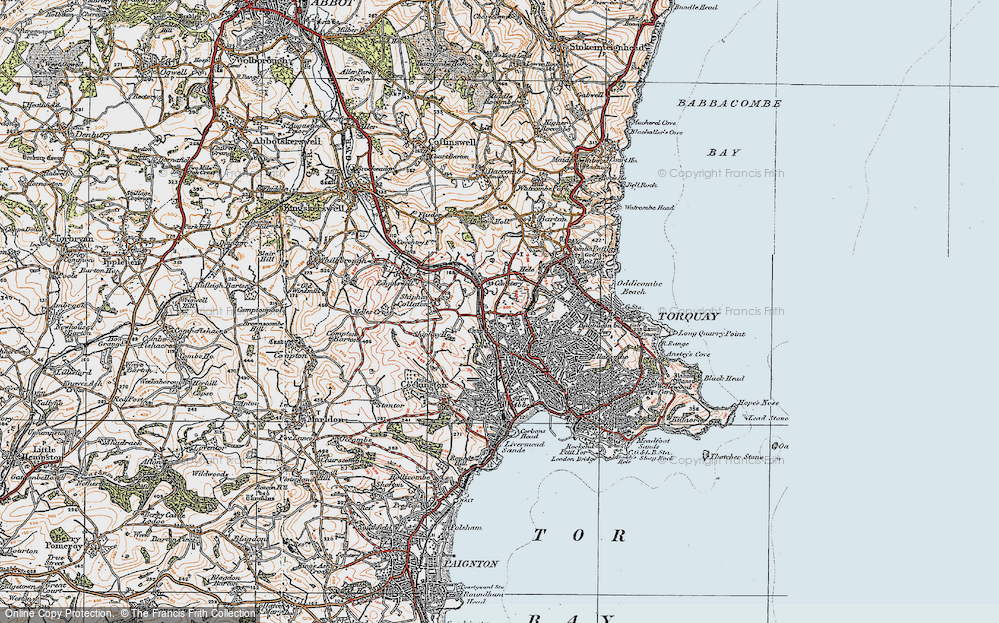 Old Map of Hele, 1919 in 1919