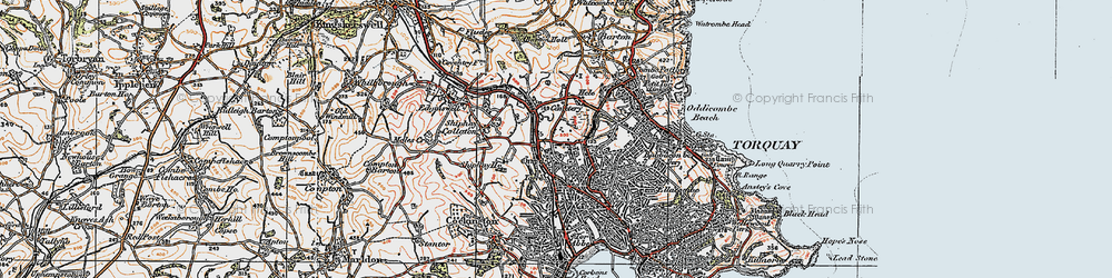 Old map of Hele in 1919