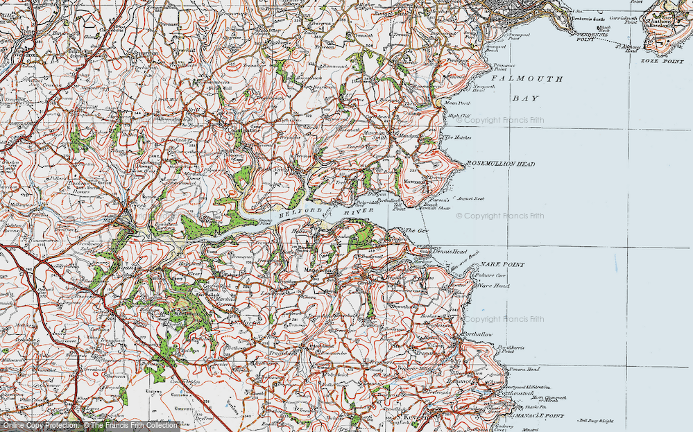 Historic Ordnance Survey Map of Helford Passage, 1919