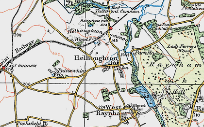 Old map of Helhoughton in 1921