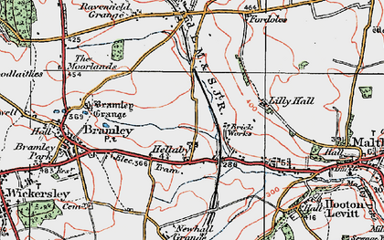 Old map of Hellaby in 1923