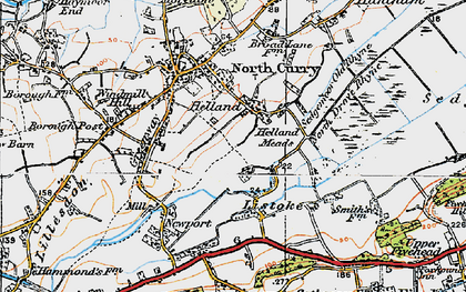 Old map of Helland in 1919