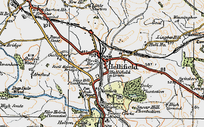 Old map of Hellifield Green in 1924
