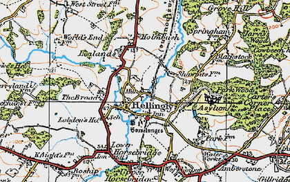 Old map of Hellingly in 1920