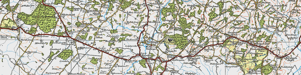 Old map of Hellingly in 1920
