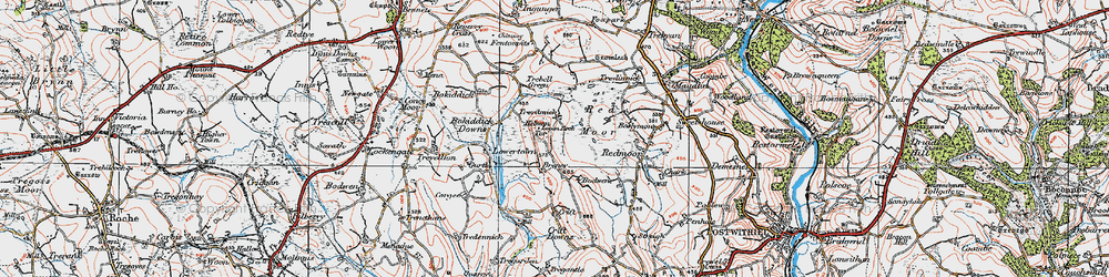 Old map of Helman Tor in 1919