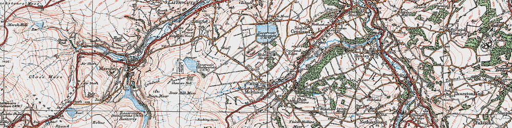 Old map of Helme in 1924