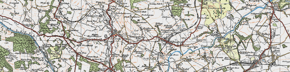 Old map of Helmington Row in 1925
