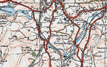 Old map of Helmshore in 1924
