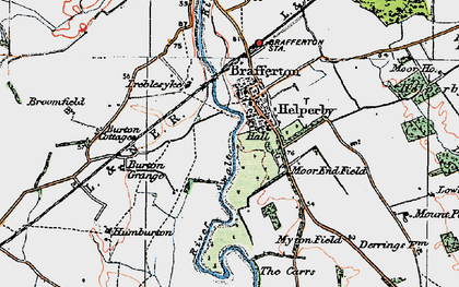 Old map of Helperby in 1925