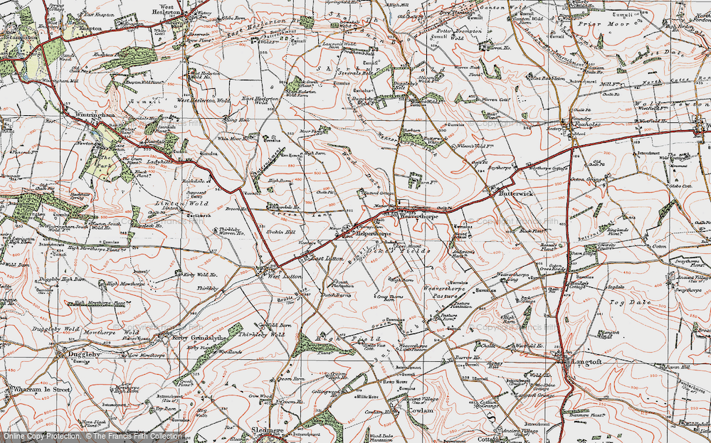 Old Map of Helperthorpe, 1924 in 1924